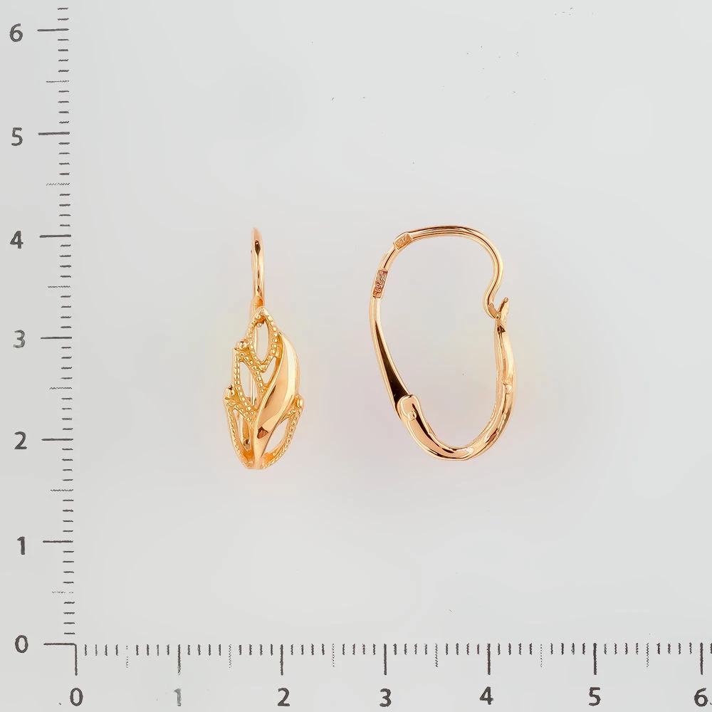 Серьги из красного золота 585 пробы