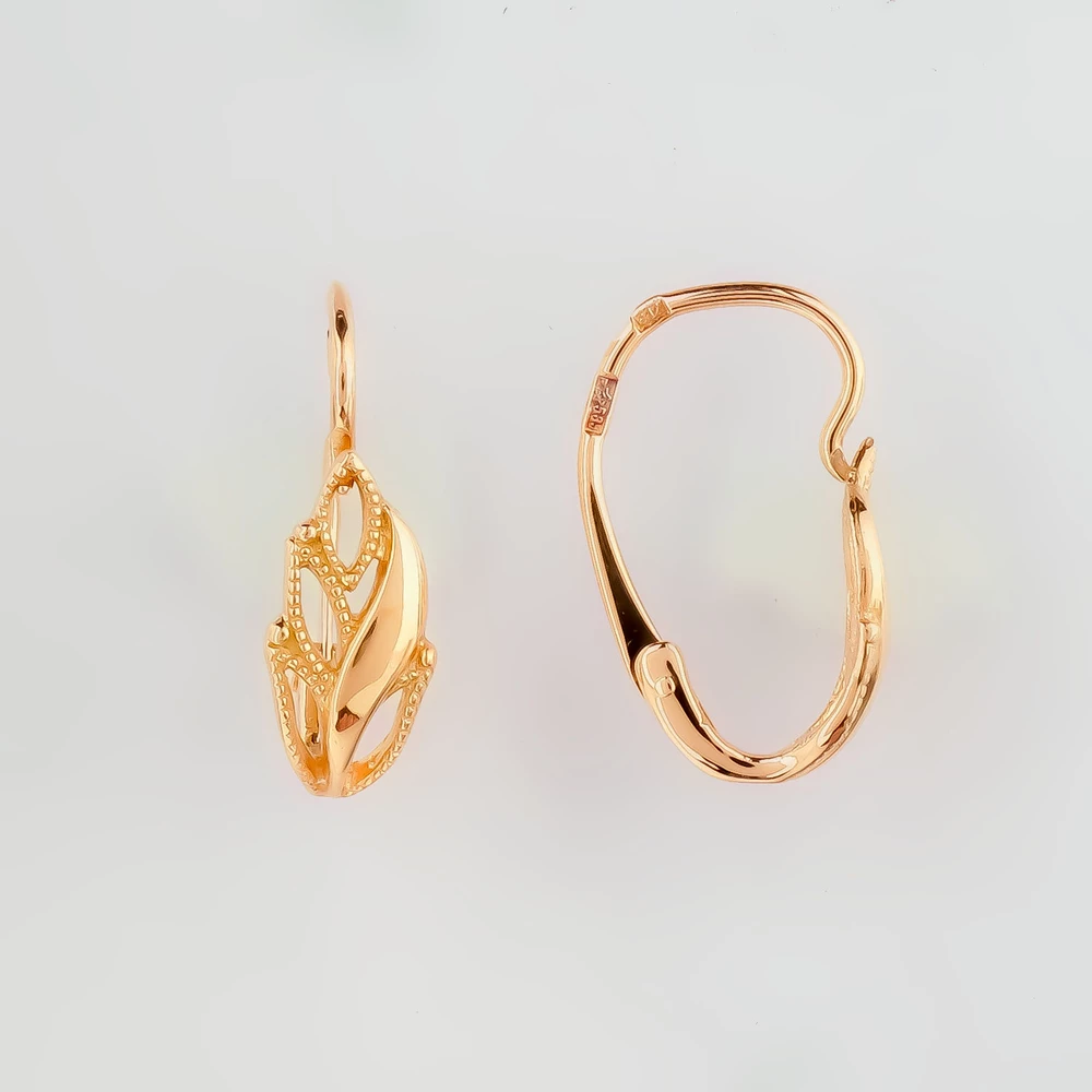 Серьги из красного золота 585 пробы