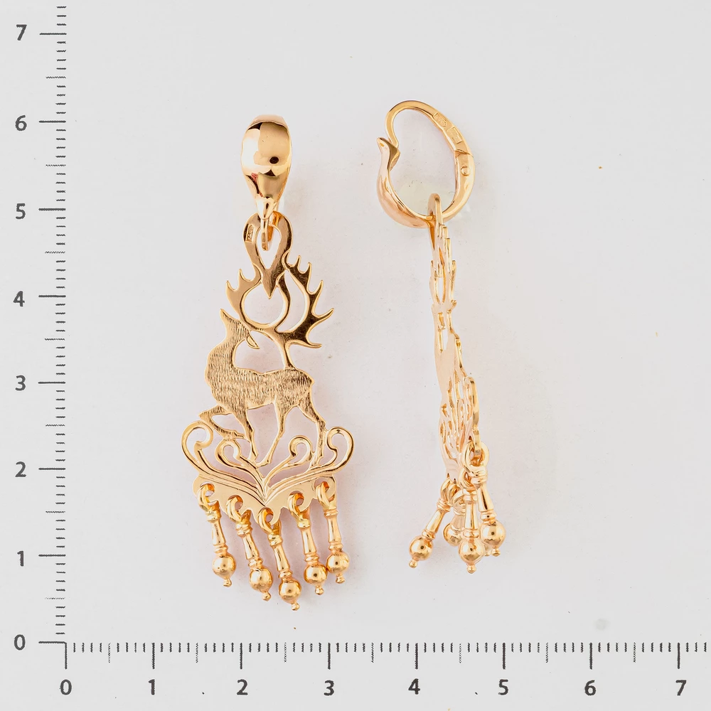 Серьги из красного золота 585 пробы