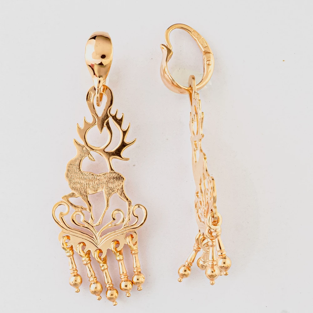 Серьги из красного золота 585 пробы