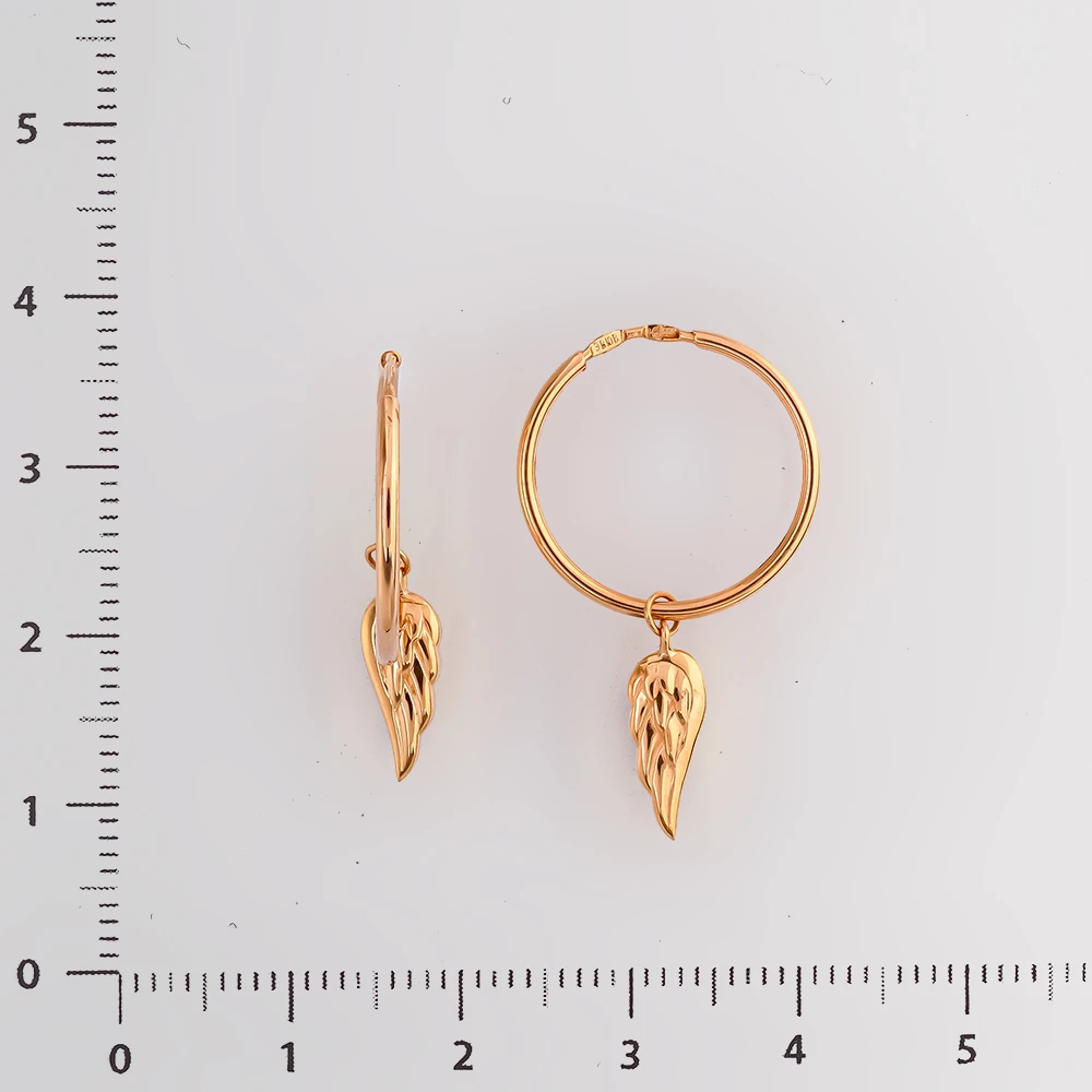 Серьги из красного золота 585 пробы