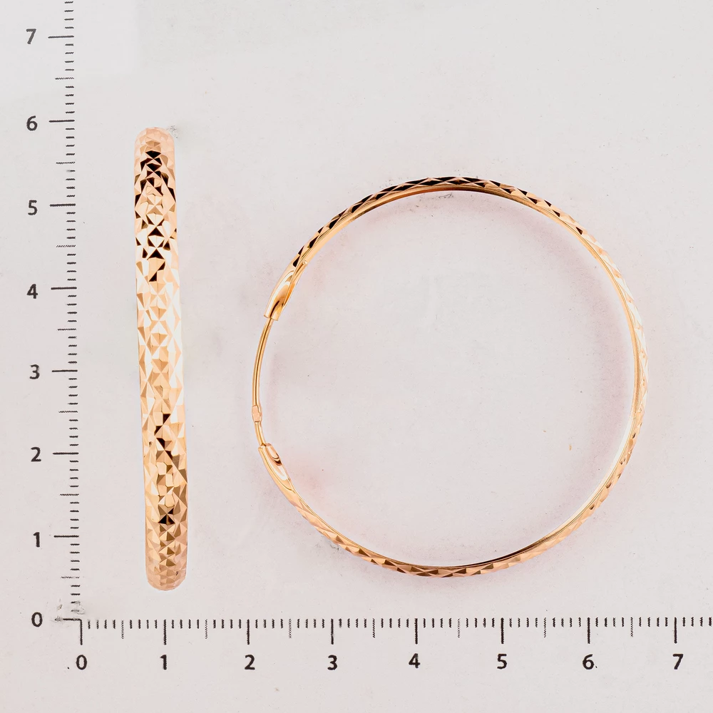 Серьги конго из красного золота 585 пробы