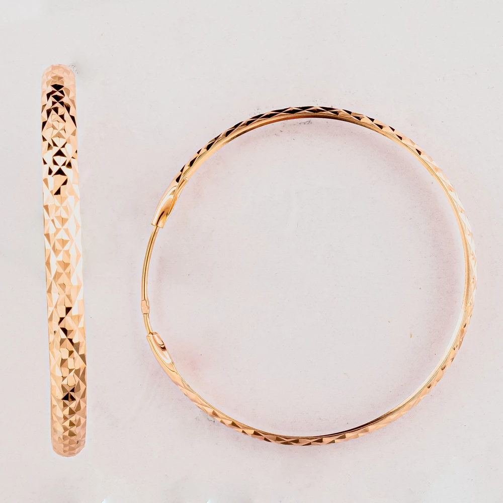 Серьги конго из красного золота 585 пробы