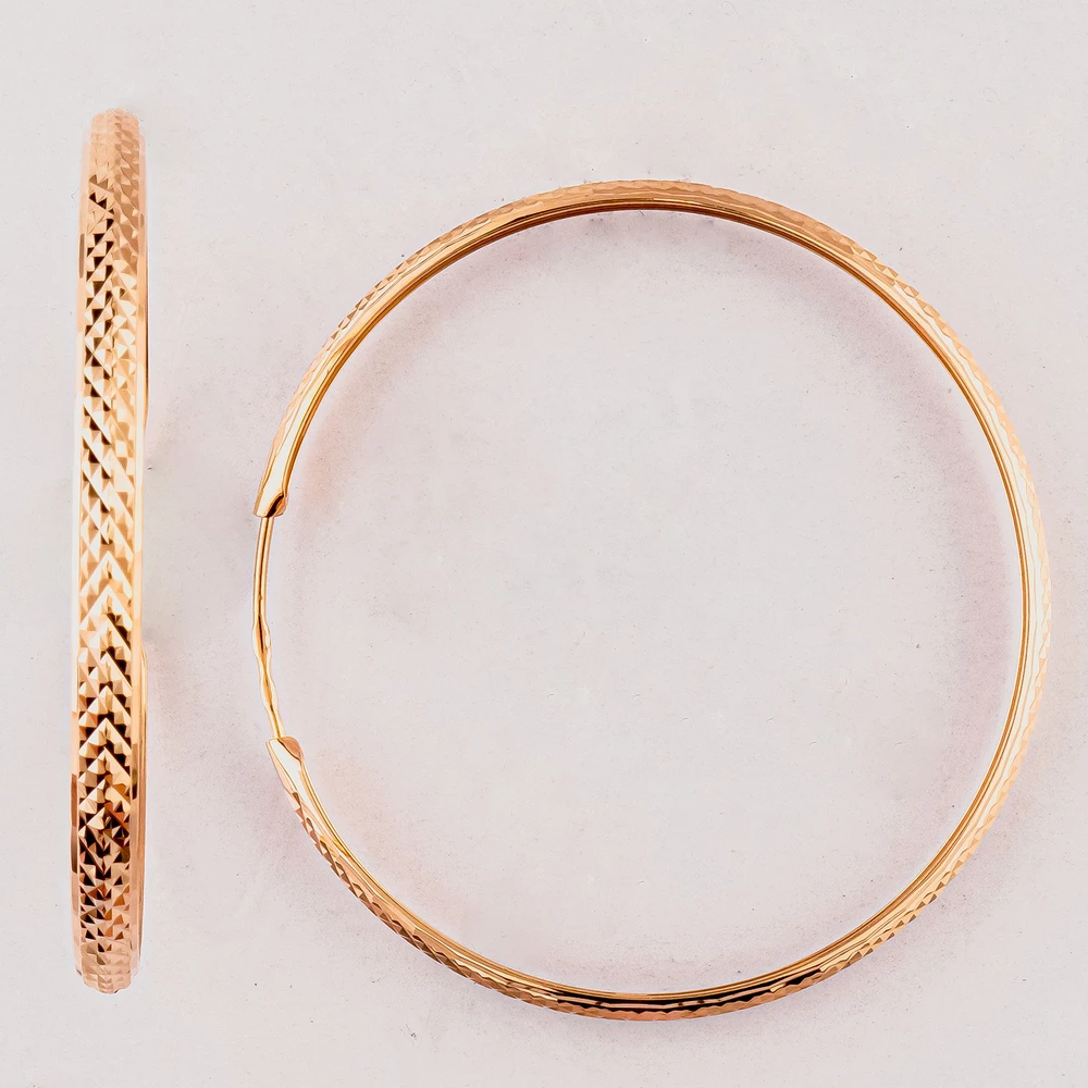 Серьги конго из красного золота 585 пробы