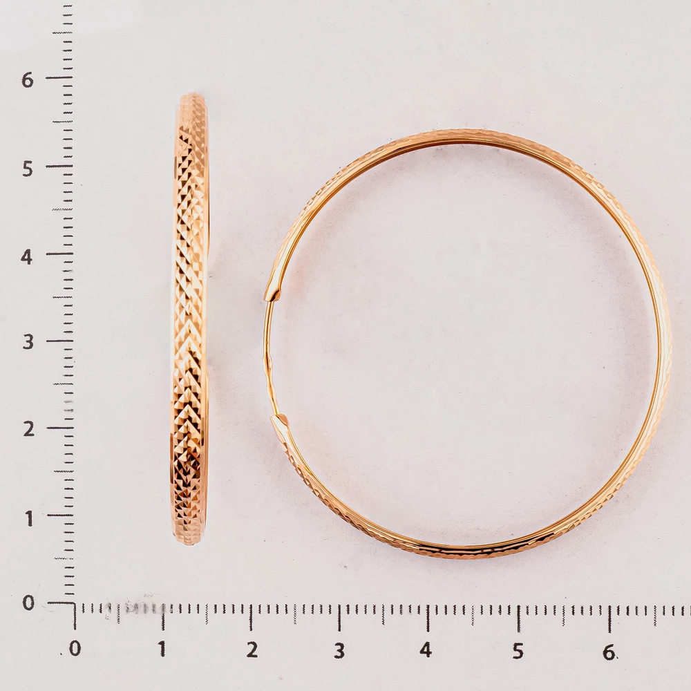 Серьги конго из красного золота 585 пробы