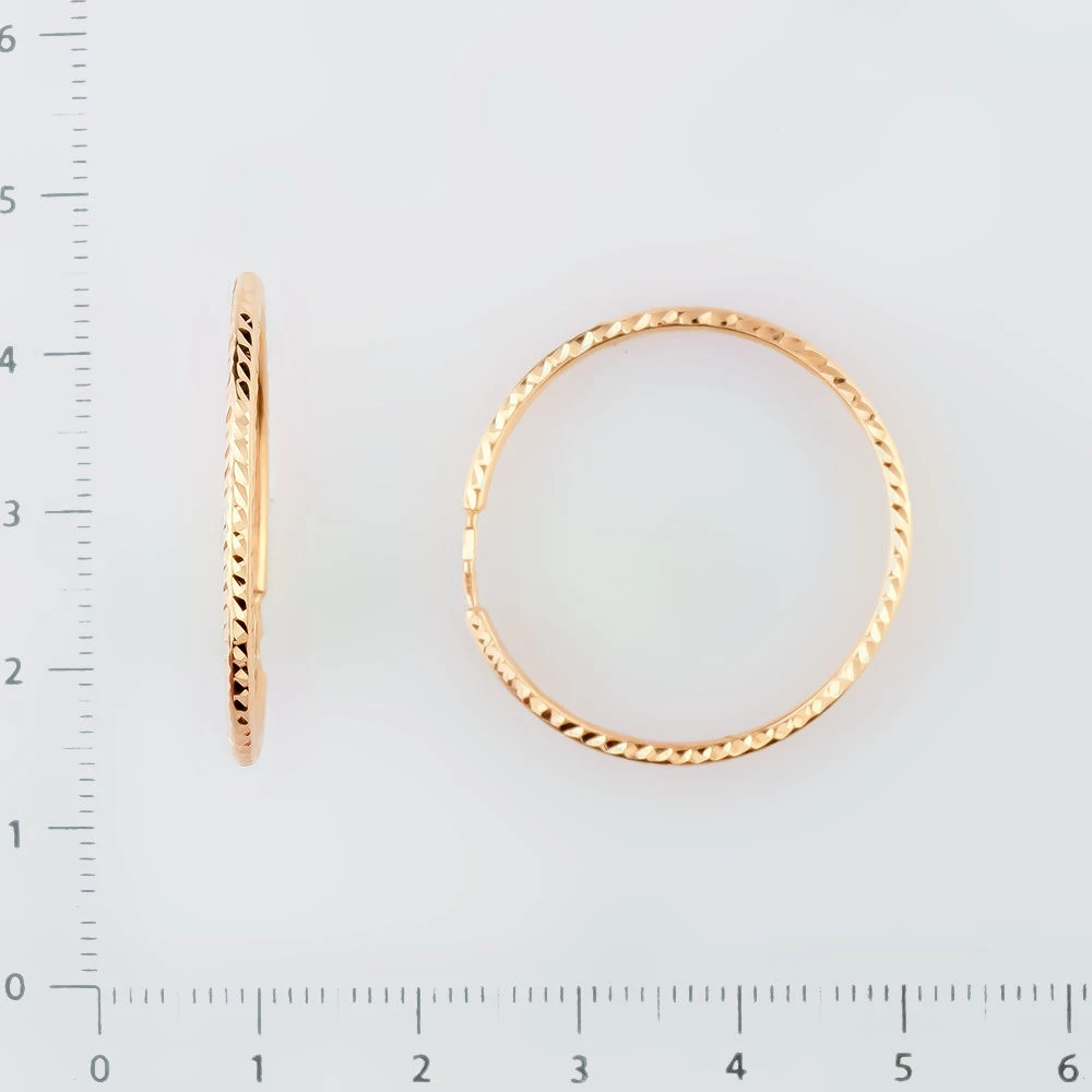 Серьги конго из красного золота 585 пробы