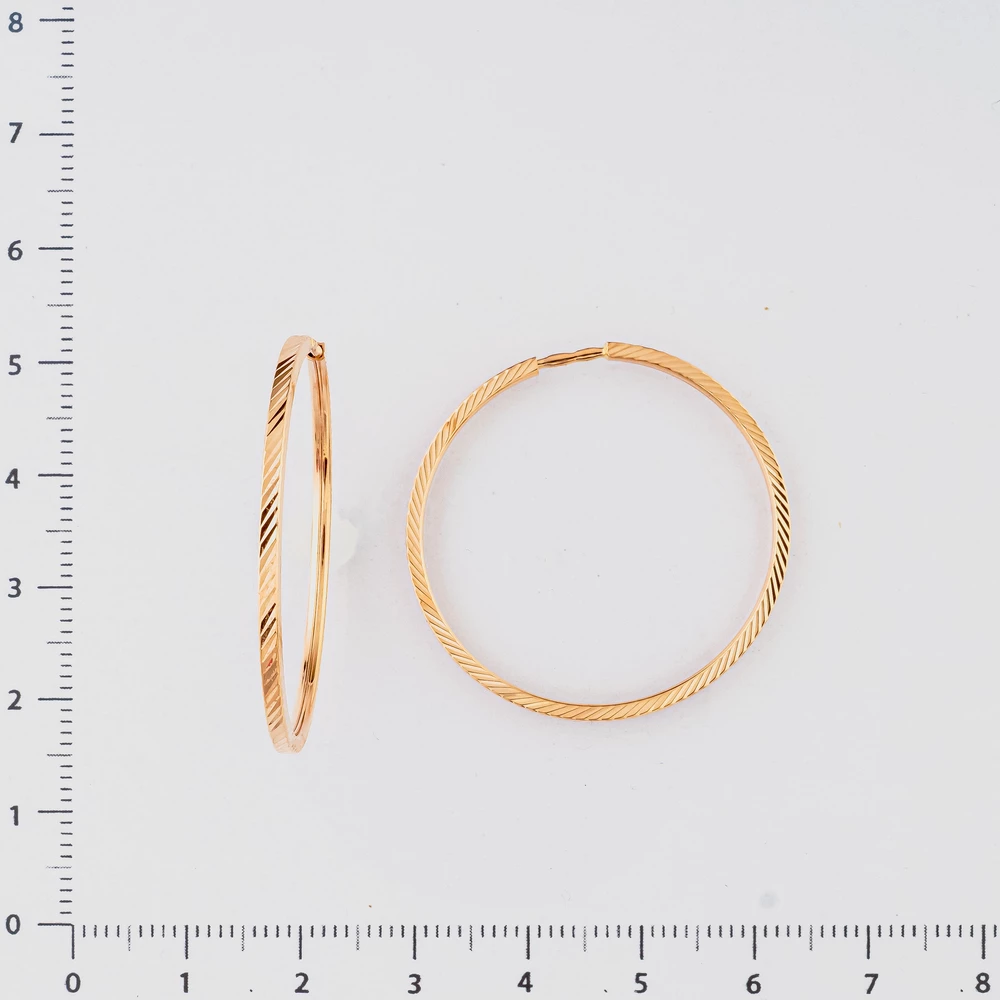 Серьги конго из красного золота 585 пробы