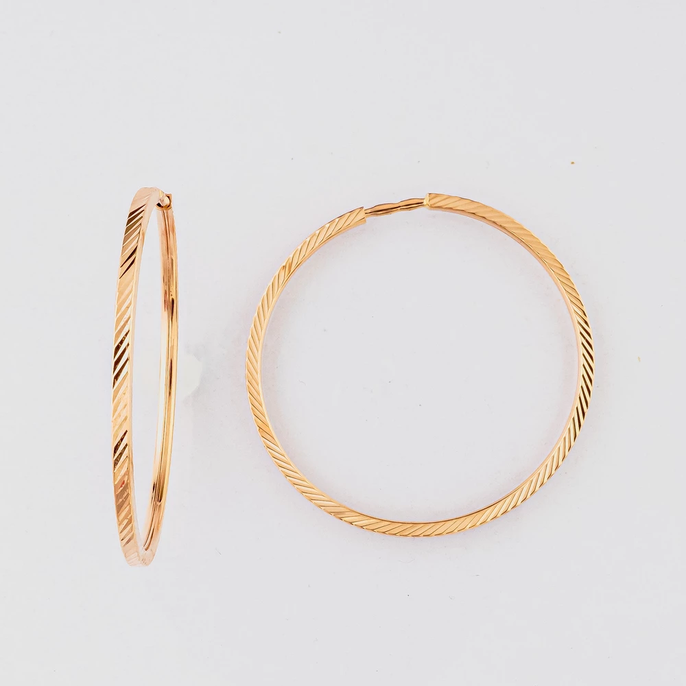 Серьги конго из красного золота 585 пробы