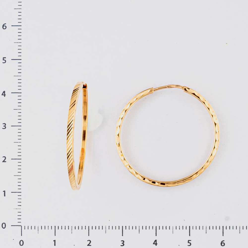 Серьги конго из красного золота 585 пробы