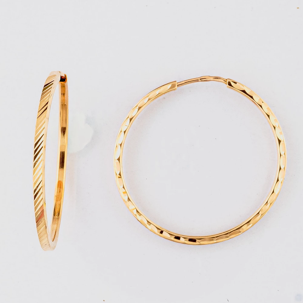 Серьги конго из красного золота 585 пробы