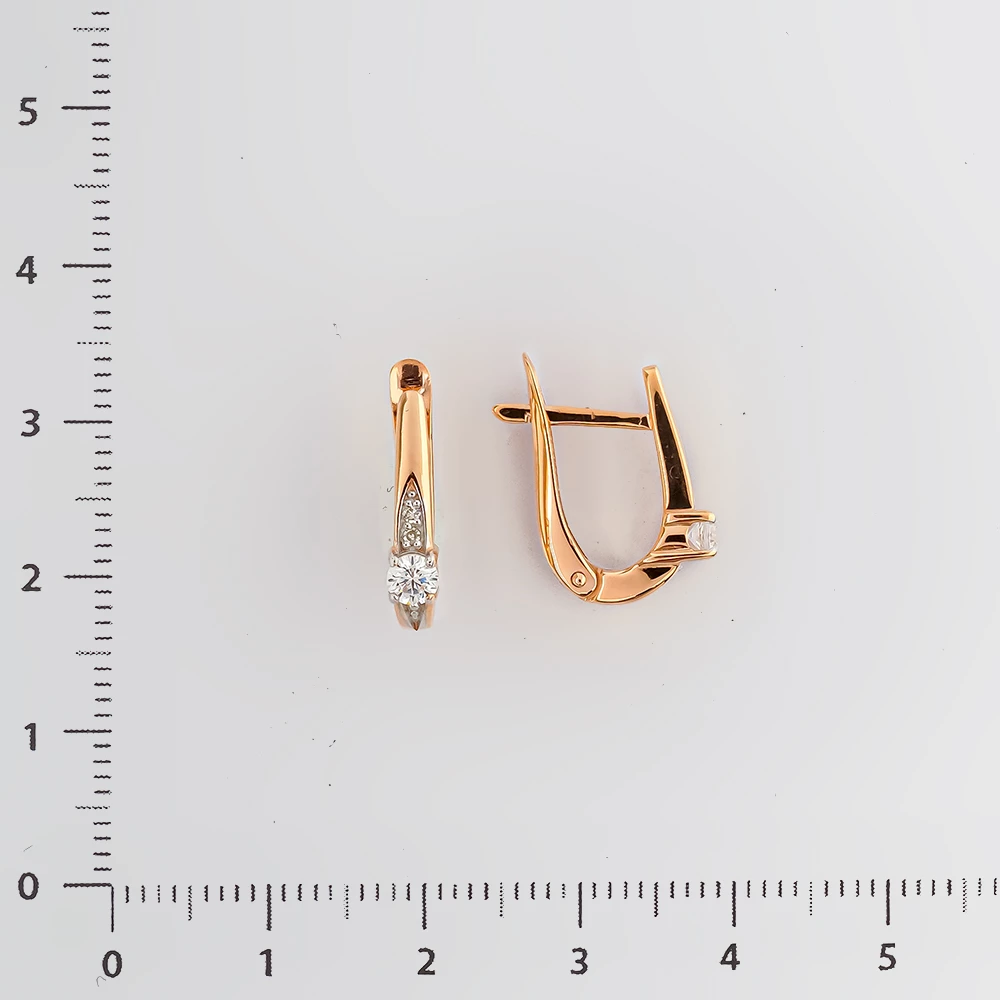Серьги с ситаллом из красного золота 585 пробы