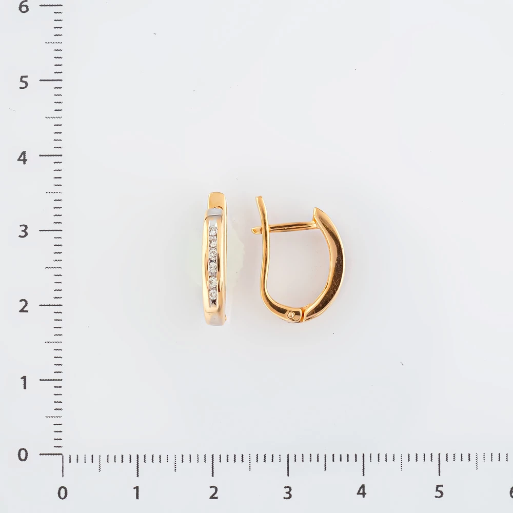 Серьги с бриллиантом из красного золота 585 пробы