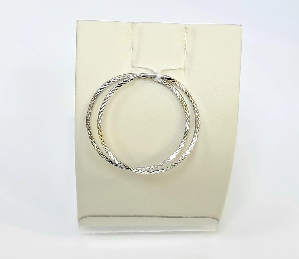 Серьги конго из белого золота 585 пробы