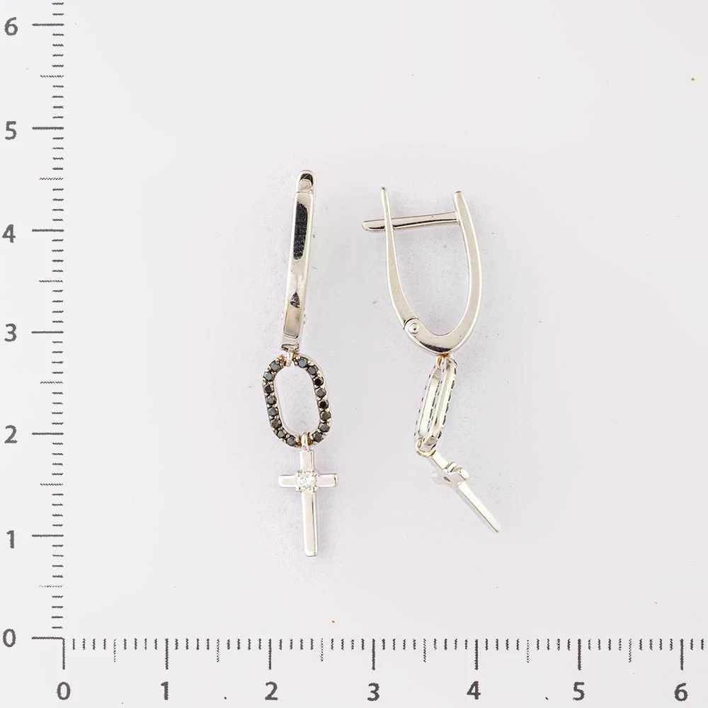 Серьги с шпинелью из белого золота 585 пробы