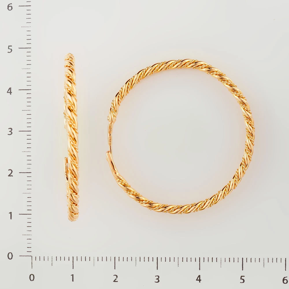 Серьги конго из красного золота 585 пробы