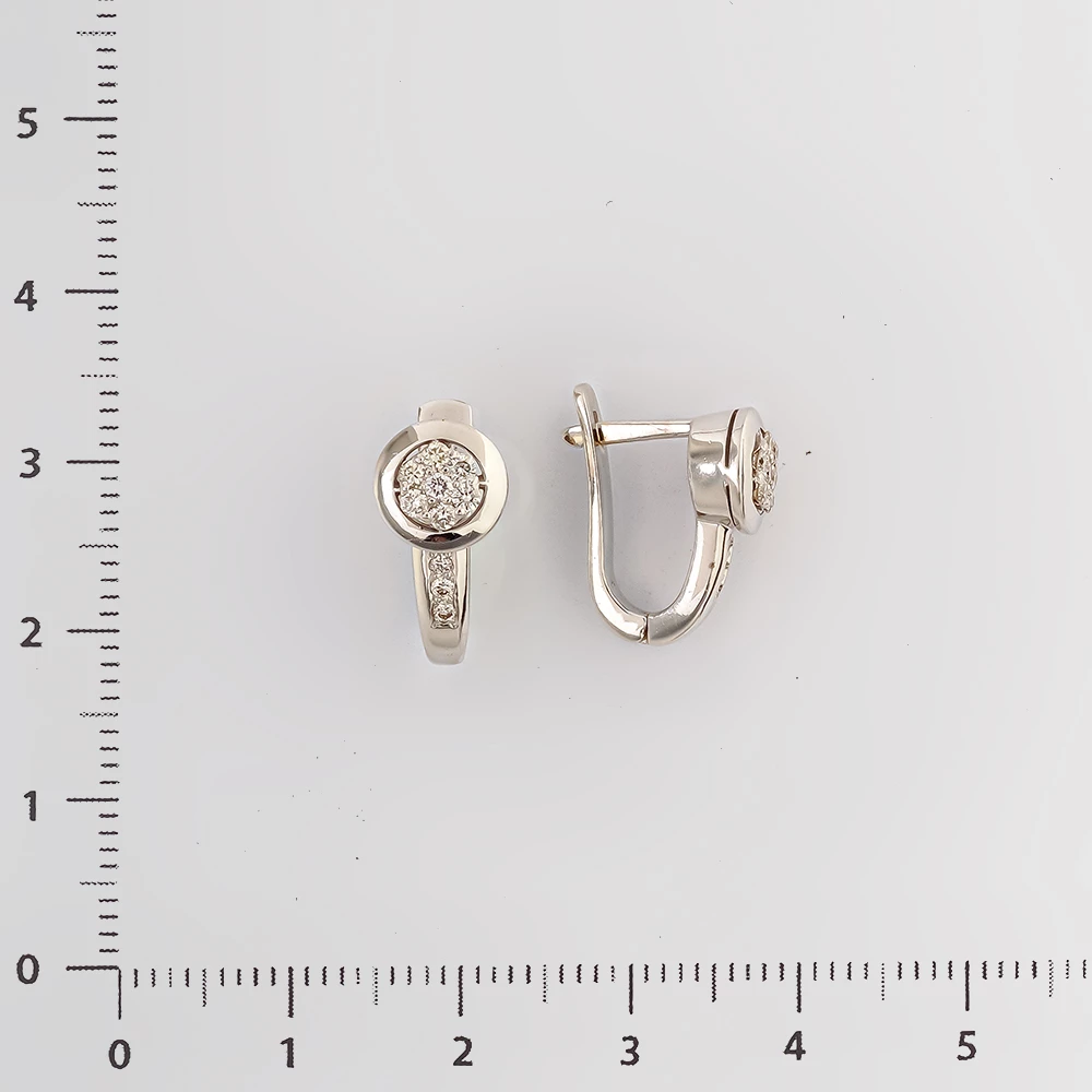 Серьги с бриллиантом из белого золота 585 пробы