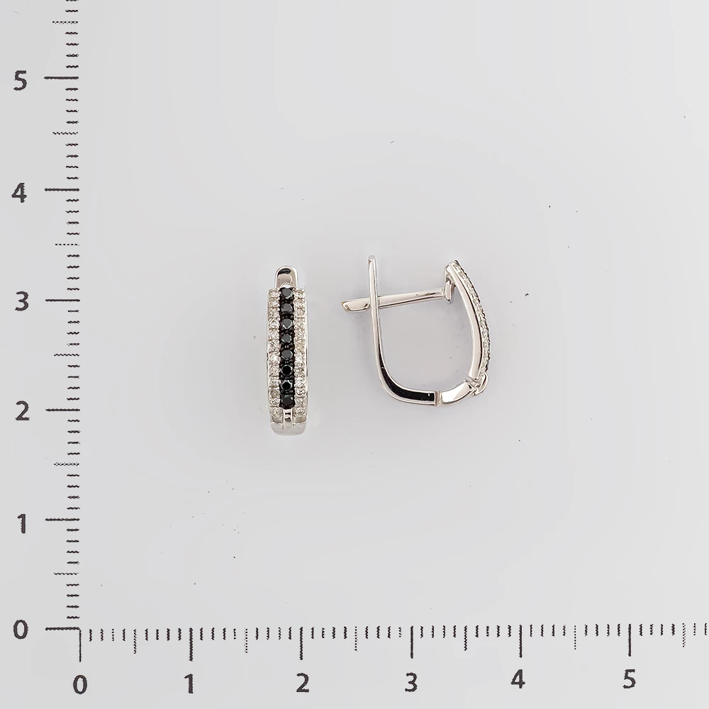 Серьги с бриллиантом из белого золота 585 пробы