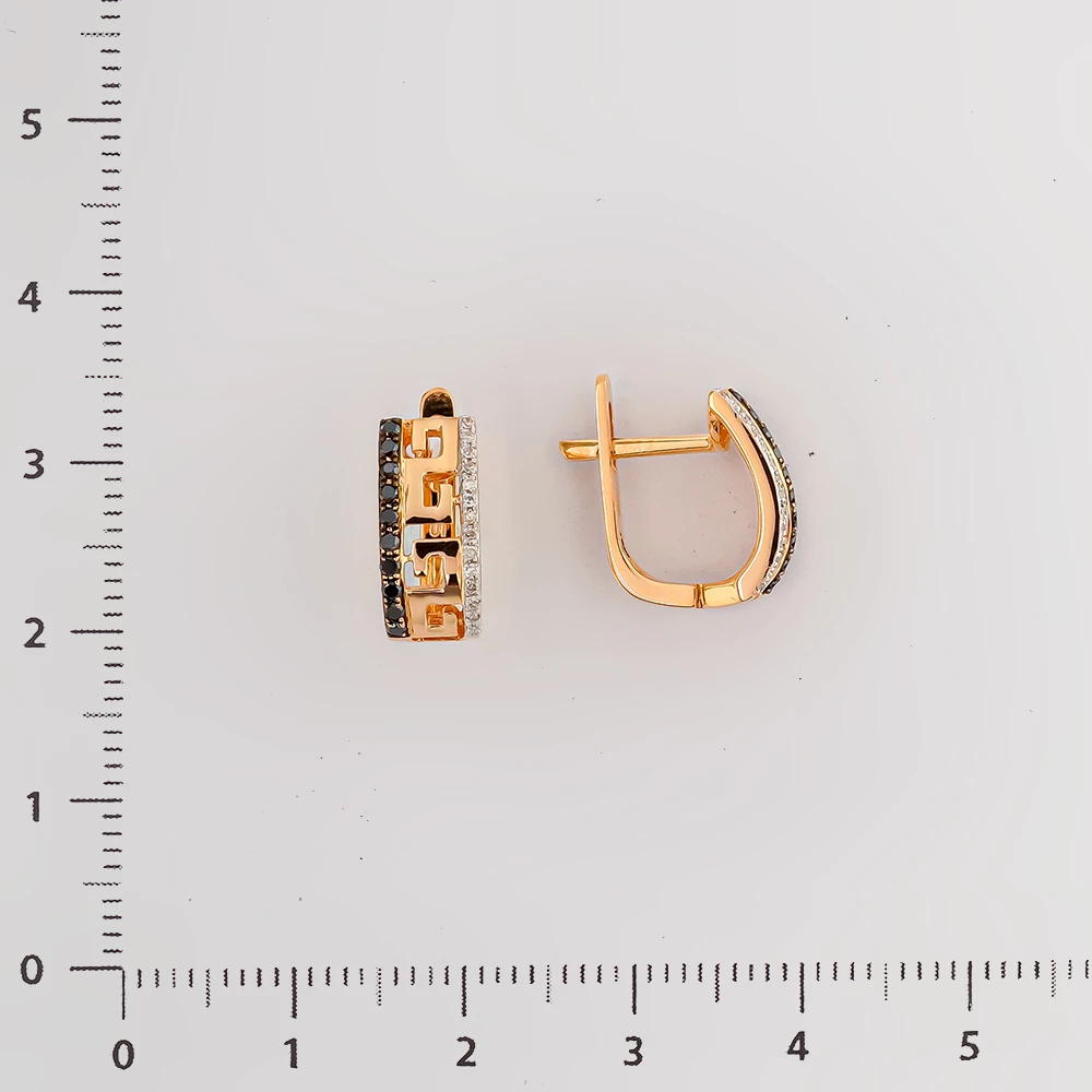 Серьги с бриллиантом из красного золота 585 пробы