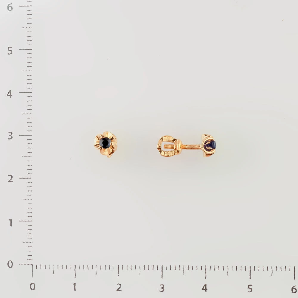 Серьги с сапфиром из красного золота 585 пробы