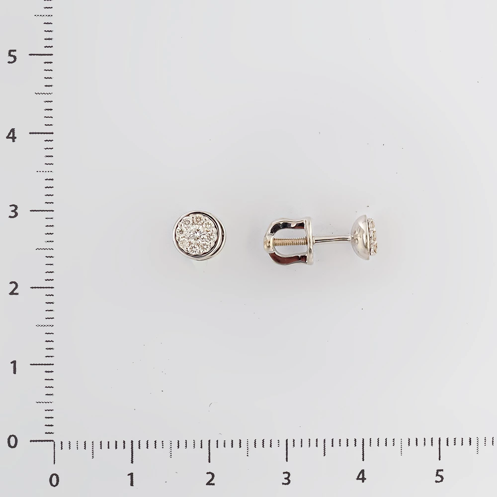 Серьги с бриллиантом из белого золота 585 пробы