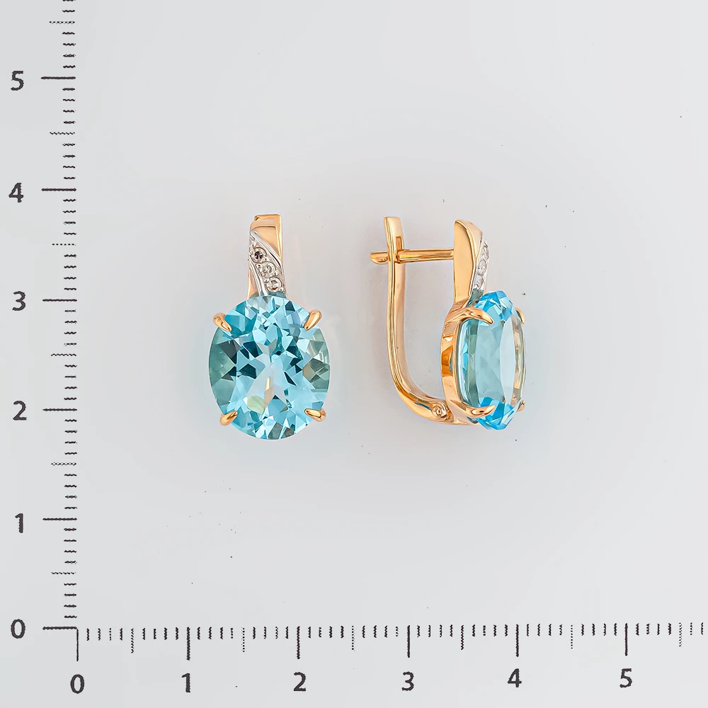 Серьги с ситаллом из красного золота 585 пробы