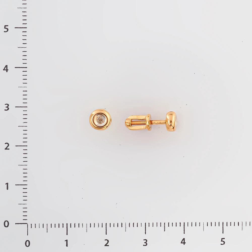 Серьги с бриллиантом из красного золота 585 пробы