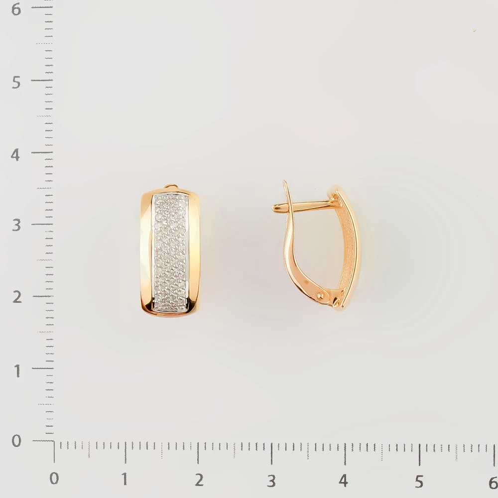 Серьги с бриллиантом из красного золота 585 пробы