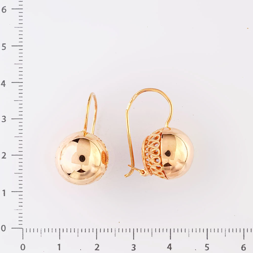 Серьги из красного золота 585 пробы