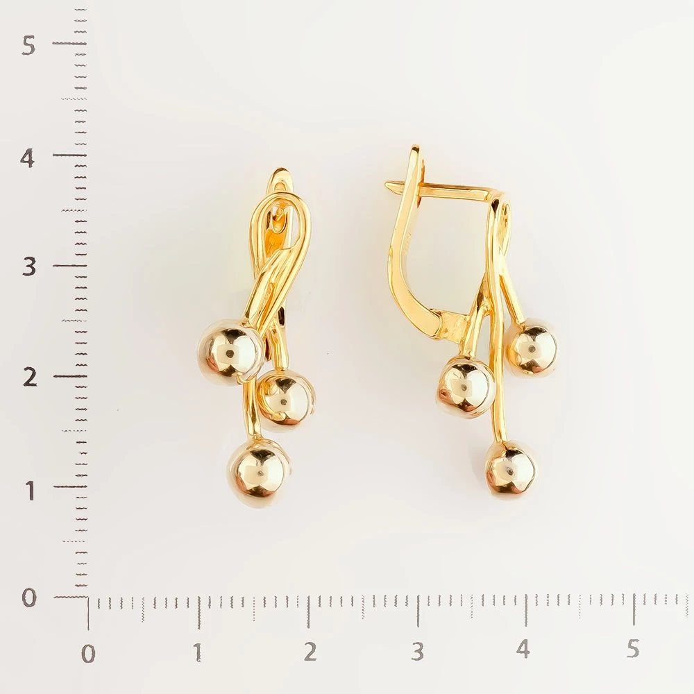 Серьги из желтого золота 585 пробы