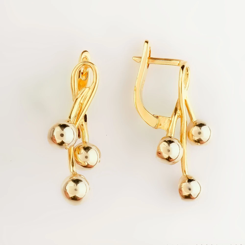 Серьги из желтого золота 585 пробы
