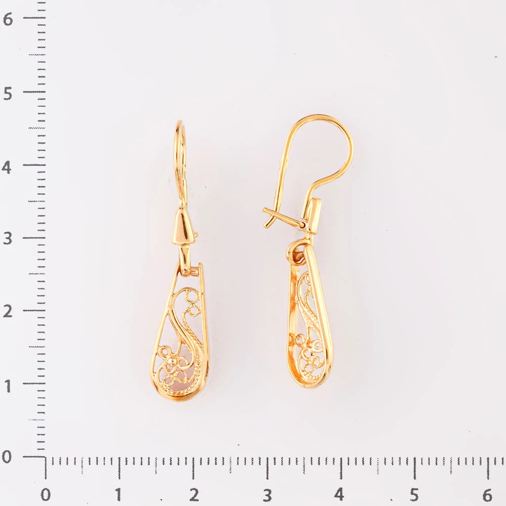 Серьги из красного золота 585 пробы