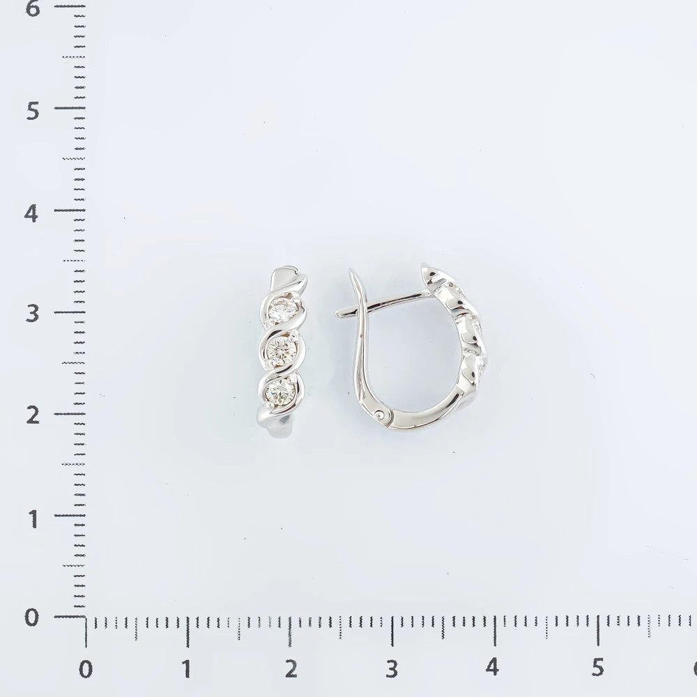 Серьги с бриллиантом из белого золота 585 пробы
