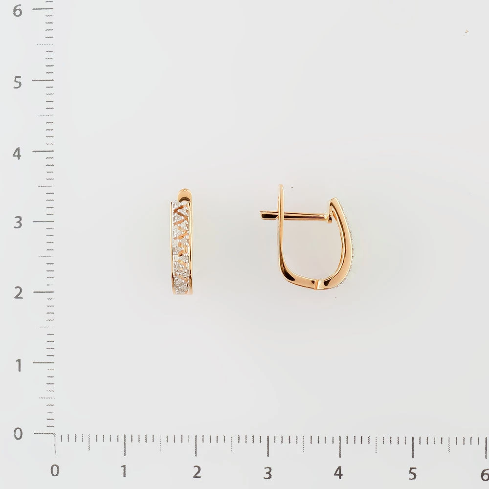 Серьги с бриллиантом из красного золота 585 пробы