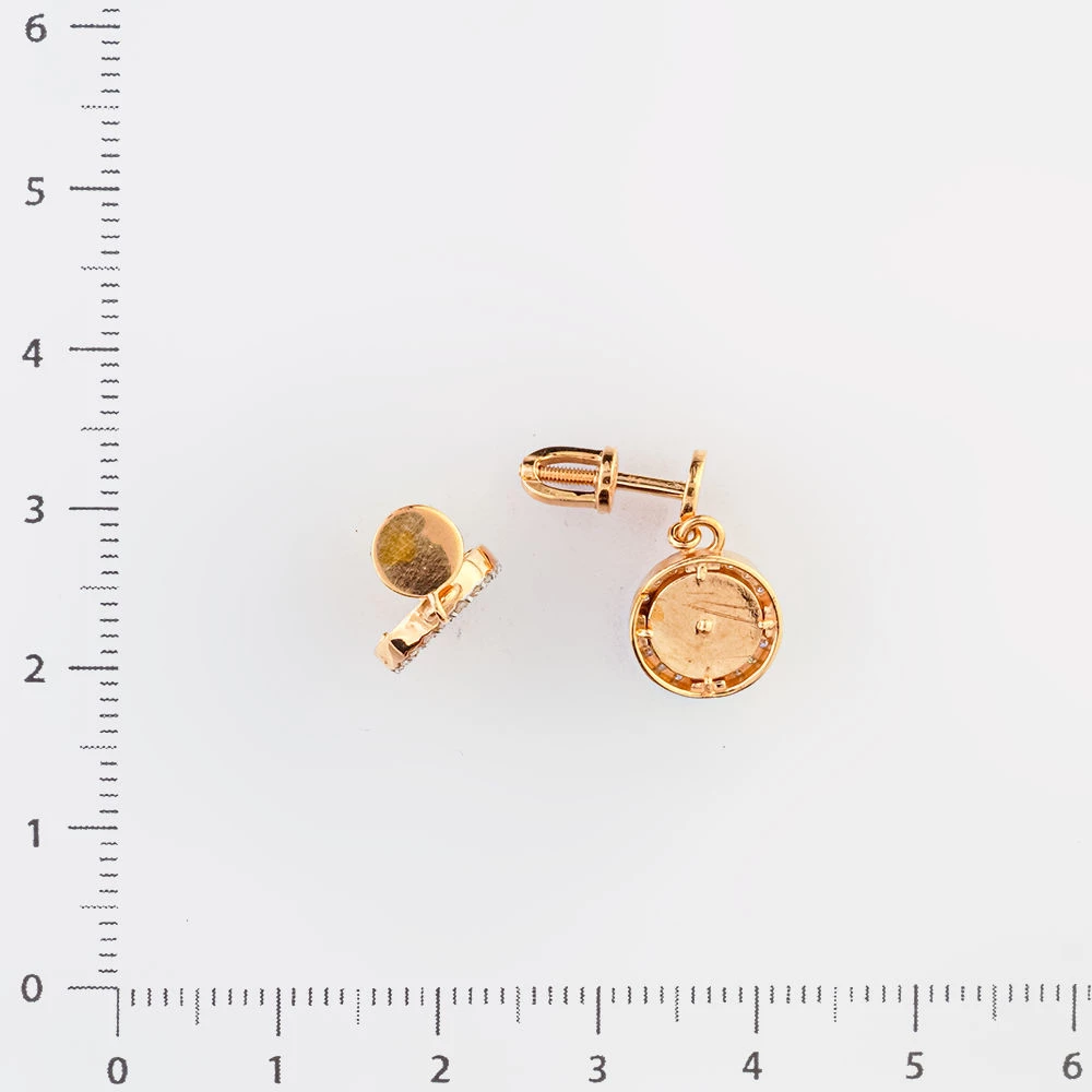 Серьги с бриллиантом из красного золота 585 пробы