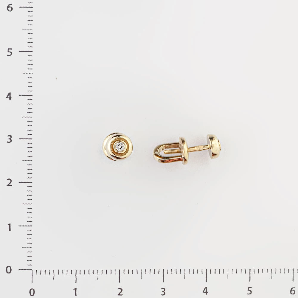 Серьги с бриллиантом из белого золота 585 пробы