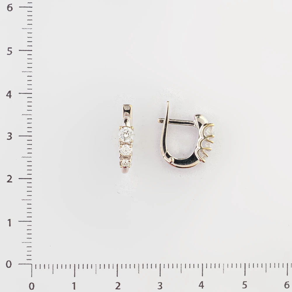 Серьги с бриллиантом из белого золота 585 пробы