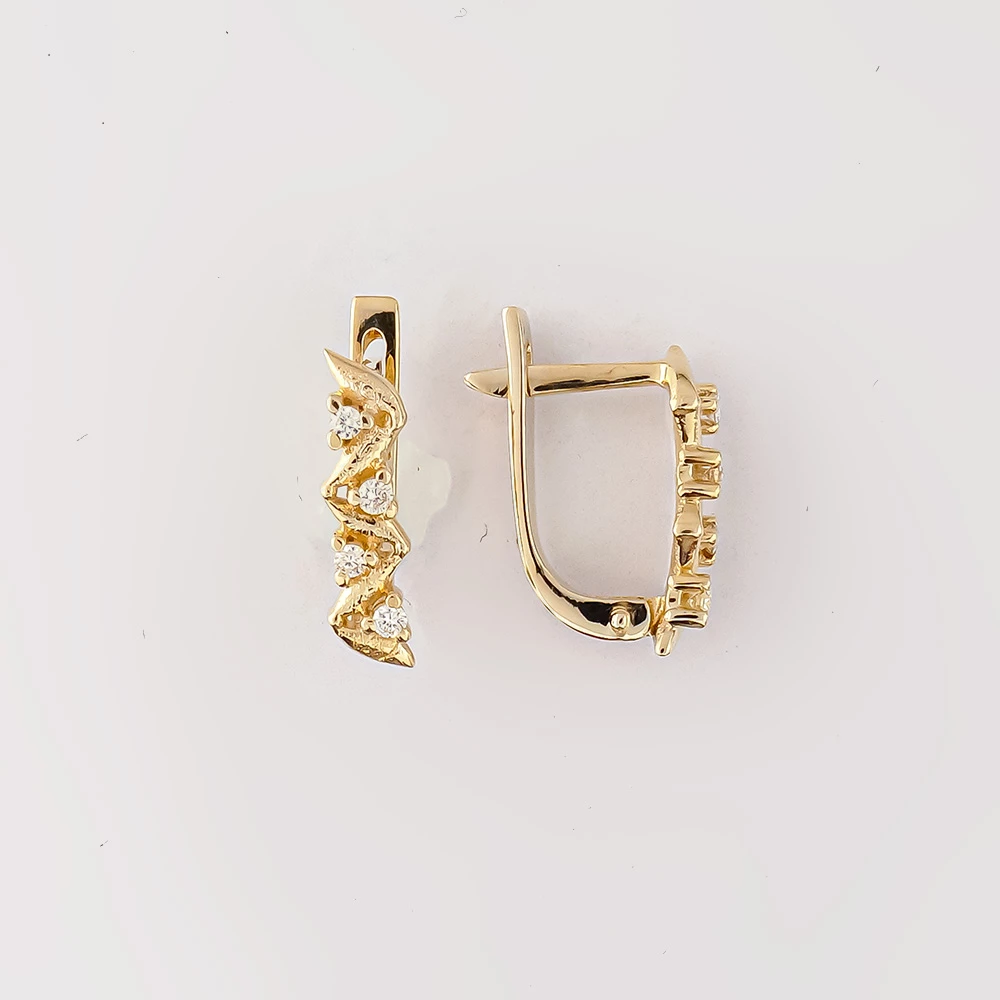 Серьги с бриллиантом из белого золота 585 пробы