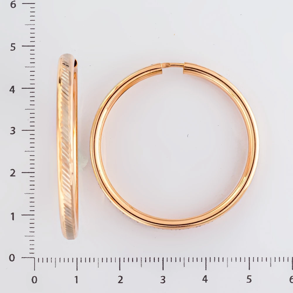 Серьги конго из красного золота 585 пробы