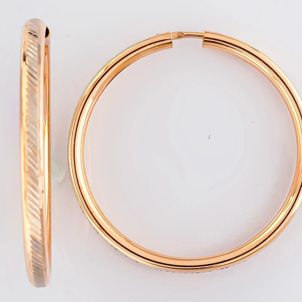 Серьги конго из красного золота 585 пробы