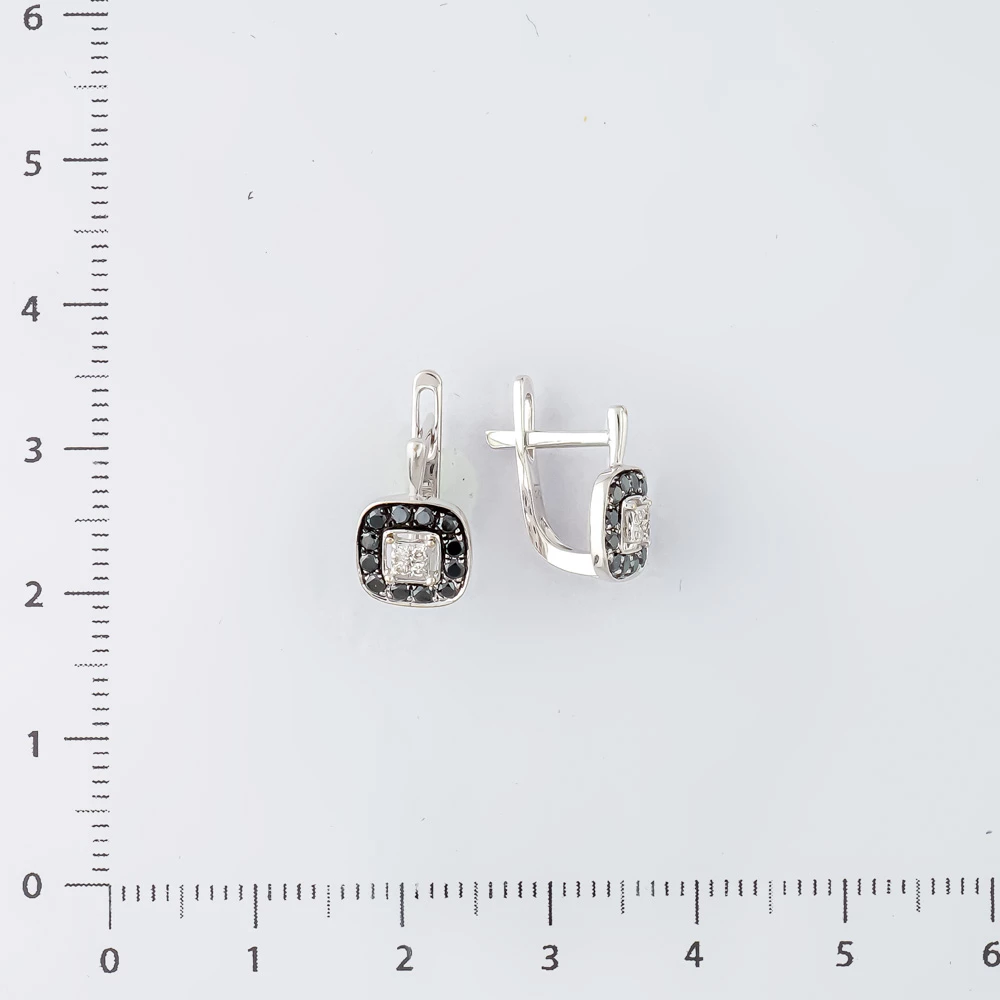 Серьги с бриллиантом из белого золота 585 пробы