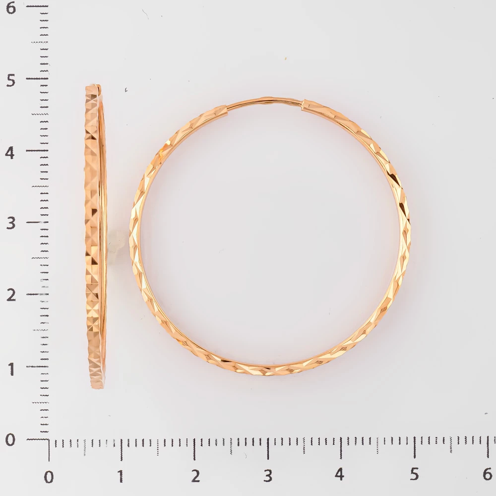 Серьги конго из красного золота 585 пробы