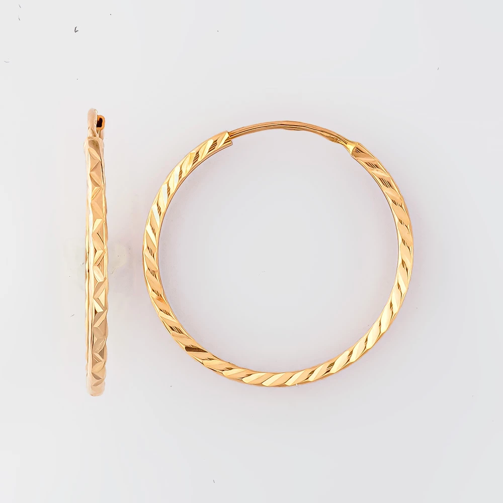 Серьги конго из красного золота 585 пробы