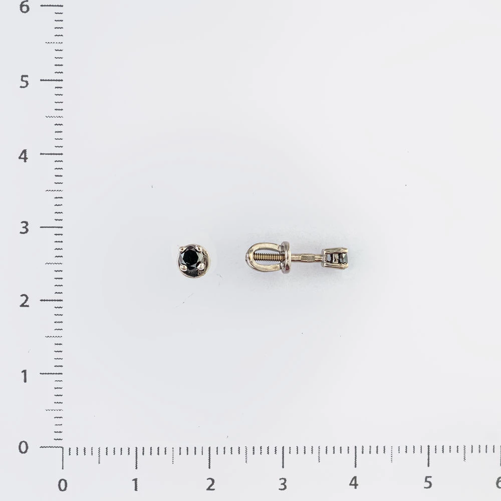 Серьги с бриллиантом из белого золота 585 пробы