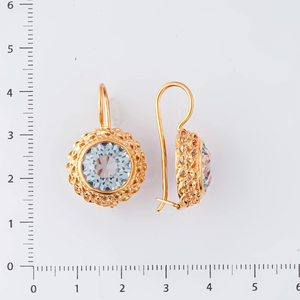 Серьги с топазом из красного золота 583 пробы