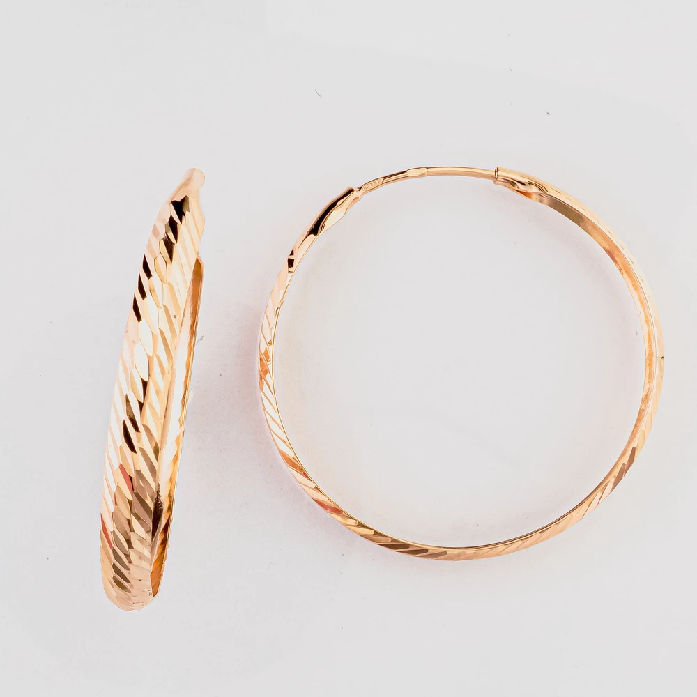 Серьги конго из красного золота 585 пробы