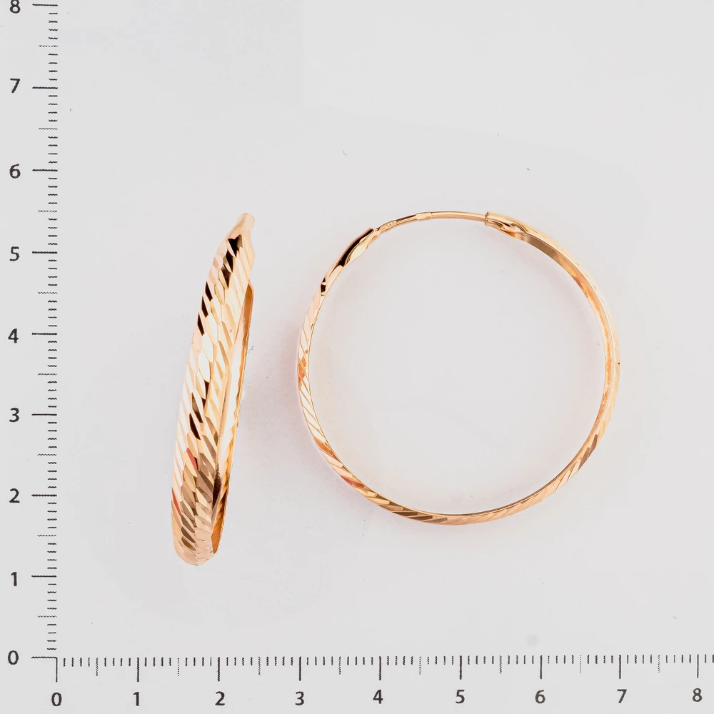 Серьги конго из красного золота 585 пробы