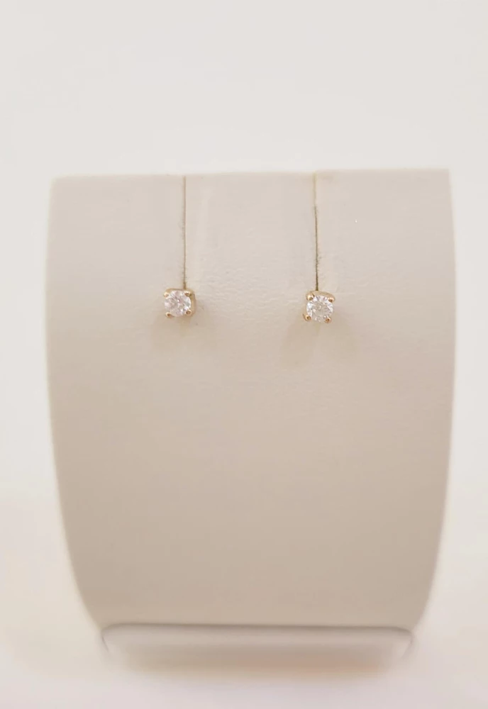 Серьги с фианитом из красного золота 585 пробы