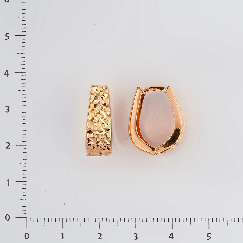 Серьги конго из красного золота 585 пробы