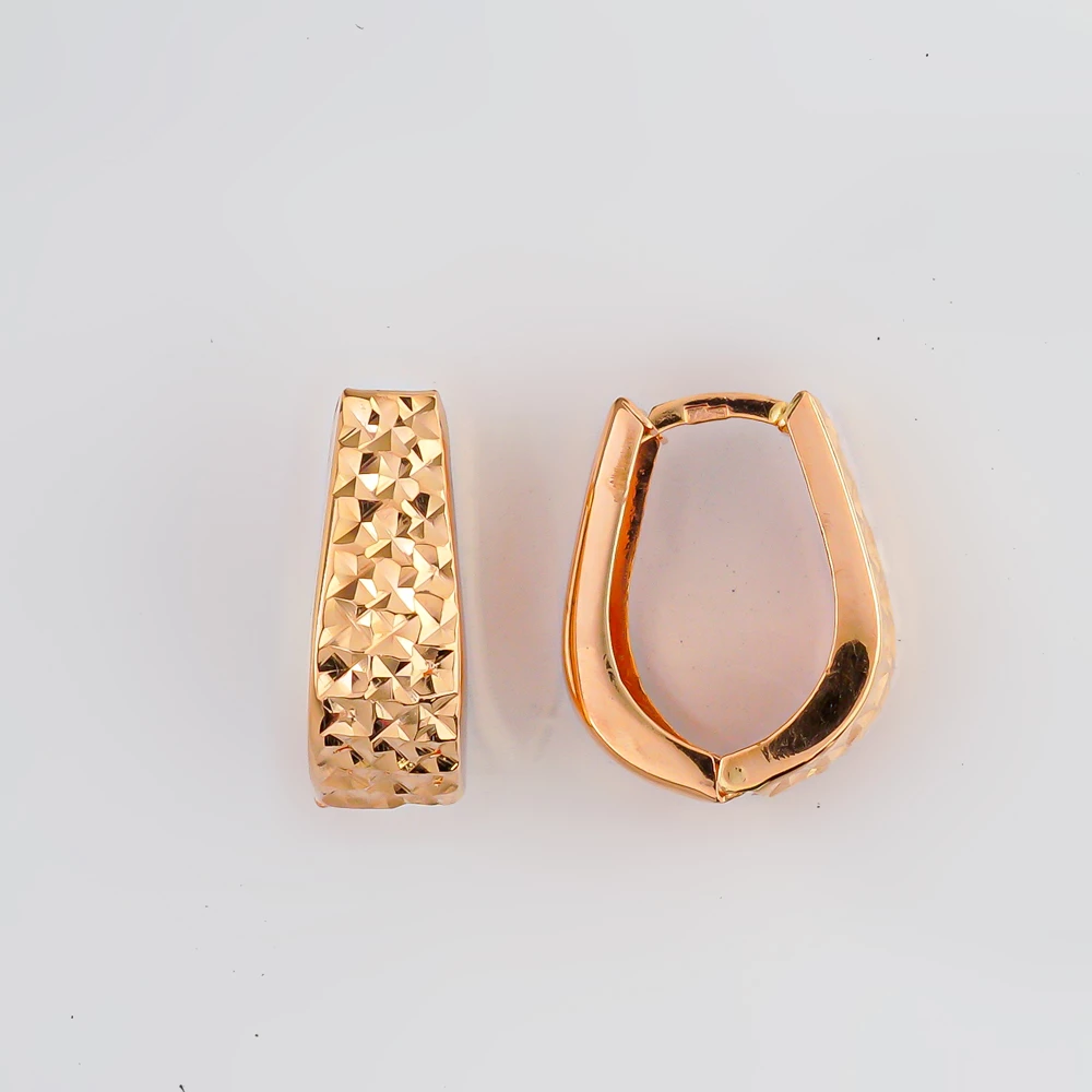 Серьги конго из красного золота 585 пробы