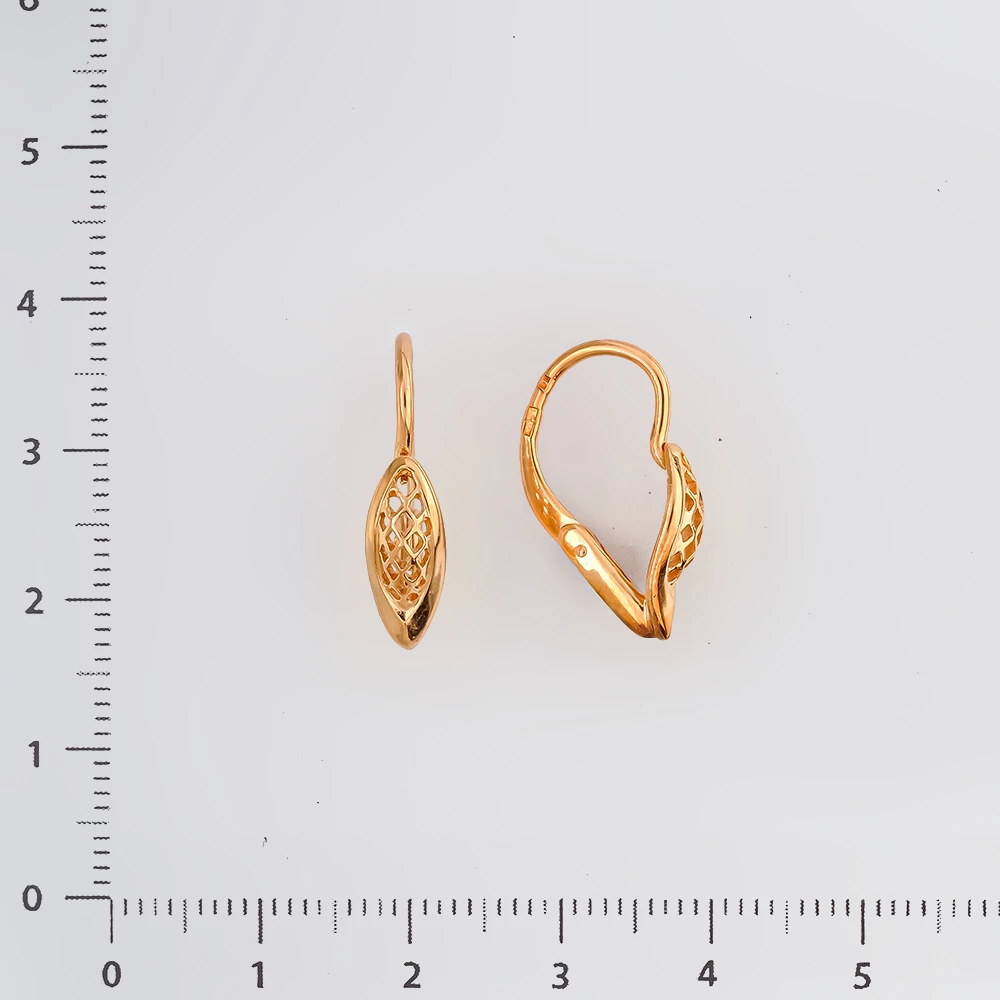 Серьги из красного золота 585 пробы
